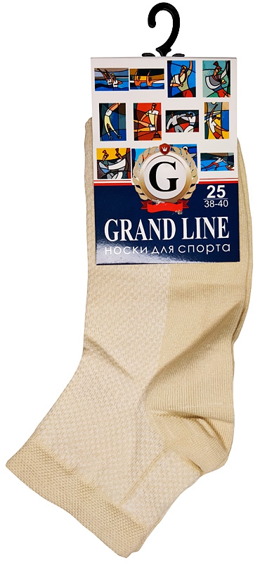 Носки для спорта GRAND (С-31, сетка), бежевый, р. 25