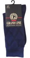 Носки мужские GRAND LINE (М-153, ромбы), тёмно-синий, р. 27 - Группа компаний "ДСМ" (носки оптом)