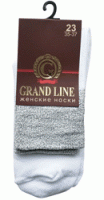 Носки женские GRAND LINE (Л-2, люрекс), белый/серебро, р. 23 - Группа компаний "ДСМ" (носки оптом)