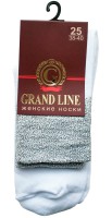 Носки женские GRAND LINE (Л-2, люрекс), белый/серебро, р. 25 - Группа компаний "ДСМ" (носки оптом)