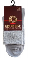Носки женские GRAND LINE (Л-2, люрекс), серый/серебро, р. 25 - Группа компаний "ДСМ" (носки оптом)