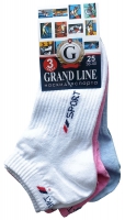 КОМПЛЕКТ спортивных носков GRAND LINE (С-40/3, 3 пары/50 в уп.), белый/розовый/голубой, р. 25 - Группа компаний "ДСМ" (носки оптом)