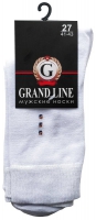 Носки мужские GRAND LINE (М-101, рисунок на паголенке), белый, р. 27 - Группа компаний "ДСМ" (носки оптом)