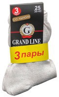 Комплект мужских носков GRAND LINE арт. МЛ-15/3 (3 пары), (лён, одинарная резинка) - Группа компаний "ДСМ" (носки оптом)