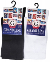 Носки для спорта GRAND LINE (С-46, высокая резинка), чёрный, р. 23 (new) - Группа компаний "ДСМ" (носки оптом)