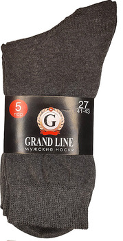 Носки мужские GRAND LINE (М-72/5), графит, р. 25 - Группа компаний "ДСМ" (носки оптом)