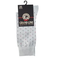 Носки мужские GRAND LINE (М-154, горох), светло-серый, р. 25 - Группа компаний "ДСМ" (носки оптом)