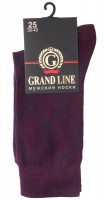 Носки мужские GRAND LINE (М-153, ромбы), бордовый, р. 25 - Группа компаний "ДСМ" (носки оптом)