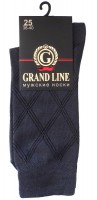 Носки мужские GRAND LINE (М-153, ромбы), графит, р. 25 - Группа компаний "ДСМ" (носки оптом)