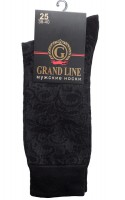 Носки мужские GRAND LINE (М-157, узоры), чёрный, р. 25 - Группа компаний "ДСМ" (носки оптом)