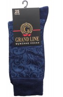 Носки мужские GRAND LINE (М-157, узоры), тёмно-синий/джинс, р. 25 - Группа компаний "ДСМ" (носки оптом)