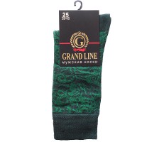 Носки мужские GRAND LINE (М-157, узоры), тёмно-зелёный, р. 25 (в) - Группа компаний "ДСМ" (носки оптом)