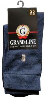 Носки мужские GRAND LINE (М-132, рисунок на паголенке), тёмно-синий, р. 25 - Группа компаний "ДСМ" (носки оптом)