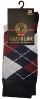 Носки мужские GRAND LINE (М-151, цв. ромбы), бордовый, р. 25 - Группа компаний "ДСМ" (носки оптом)