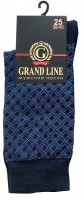 Носки мужские GRAND LINE (М-155, ромбики), тёмно-синий, р. 25 - Группа компаний "ДСМ" (носки оптом)