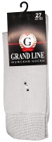 Носки мужские GRAND LINE (М-101, рисунок на паголенке), светло-серый, р. 27 - Группа компаний "ДСМ" (носки оптом)