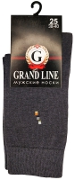 Носки мужские GRAND LINE (М-101, рисунок на паголенке), тёмно-серый, р. 25 - Группа компаний "ДСМ" (носки оптом)
