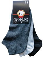 Комплект мужских носков GRAND LINE арт. М-50/3 (3 пары), (хлопок с эластаном, одинарная резинка) - Группа компаний "ДСМ" (носки оптом)