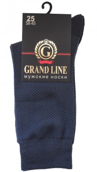Носки мужские GRAND LINE (М-152, точки), тёмно-синий, р. 25 - Группа компаний "ДСМ" (носки оптом)