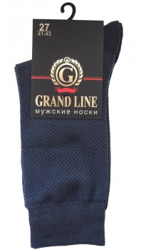 Носки мужские GRAND LINE (М-152, точки), тёмно-синий, р. 27 - Группа компаний "ДСМ" (носки оптом)