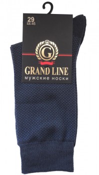 Носки мужские GRAND LINE (М-152, точки), тёмно-синий, р. 29 - Группа компаний "ДСМ" (носки оптом)