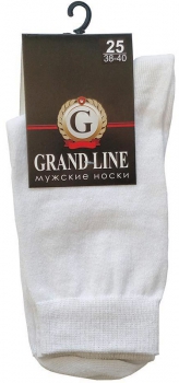Носки мужские GRAND LINE (М-72), белый, р. 25 - Группа компаний "ДСМ" (носки оптом)
