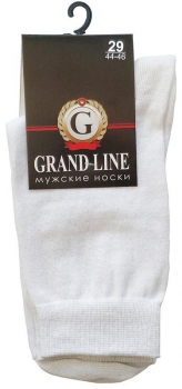 Носки мужские GRAND LINE (М-72), белый, р. 29 - Группа компаний "ДСМ" (носки оптом)