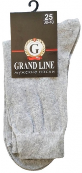Носки мужские GRAND LINE (М-72), светло-серый, р. 25 - Группа компаний "ДСМ" (носки оптом)