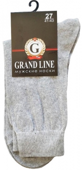 Носки мужские GRAND LINE (М-72), светло-серый, р. 27 - Группа компаний "ДСМ" (носки оптом)