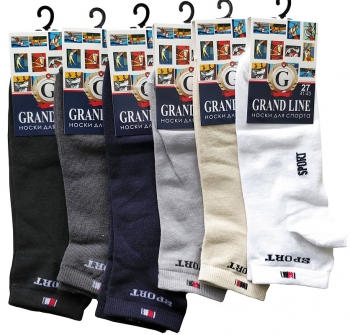 Носки для спорта GRAND LINE (С-30, SPORT), тёмно-серый, р. 25 - Группа компаний "ДСМ" (носки оптом)