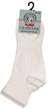 Носки детские GRAND LINE (Д-35, рубчик, однотонные), белый, р. 18-20 - Группа компаний "ДСМ" (носки оптом)