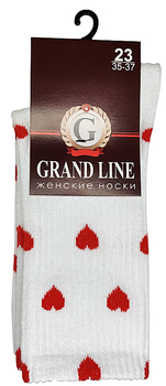 Носки женские GRAND LINE (Ж-23, сердечки), р. 23 (в)* - Группа компаний "ДСМ" (носки оптом)