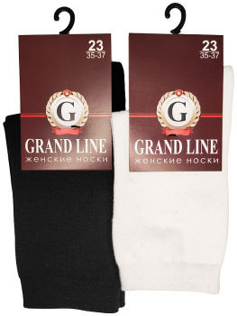 Носки женские GRAND LINE (Ж-30, однотонные), черный, р. 23* - Группа компаний "ДСМ" (носки оптом)