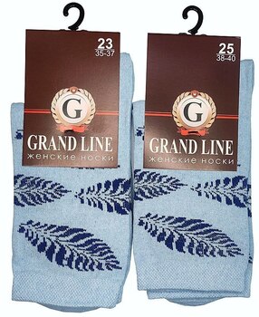 Носки женские GRAND LINE (Ж-86, крупные листья), р. 25 - Группа компаний "ДСМ" (носки оптом)
