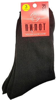 Носки мужские ПИЛОТ арт. М-02/3 (гладь, одинарная резинка), р. 29 (3-пары) - Группа компаний "ДСМ" (носки оптом)