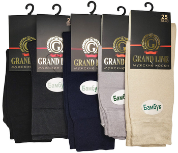Носки мужские GRAND LINE (МБ-10, бамбук), чёрный, р. 31 - Группа компаний "ДСМ" (носки оптом)